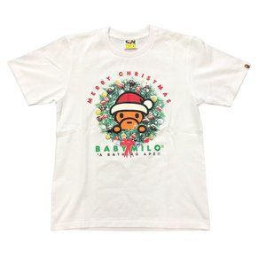 Brand New BAPE Merry Christmas Baby Milo White T-Shirt - Size Ladies Small